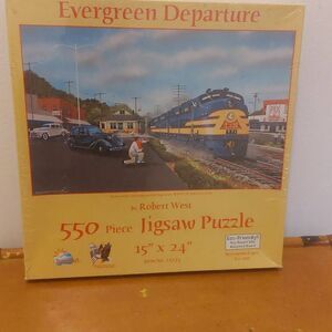 Evergreen Departure  550 Piece Jigsaw Puzzle by Robert West 15"x 24" item 21273